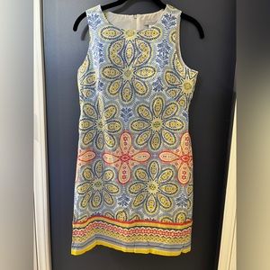 Lindon times summer dress size 6 floral blue &pink cotton